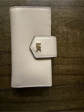 Michael Kors Pale Blush Saffiano Leather Card & Key Holder with Gold MK Logo